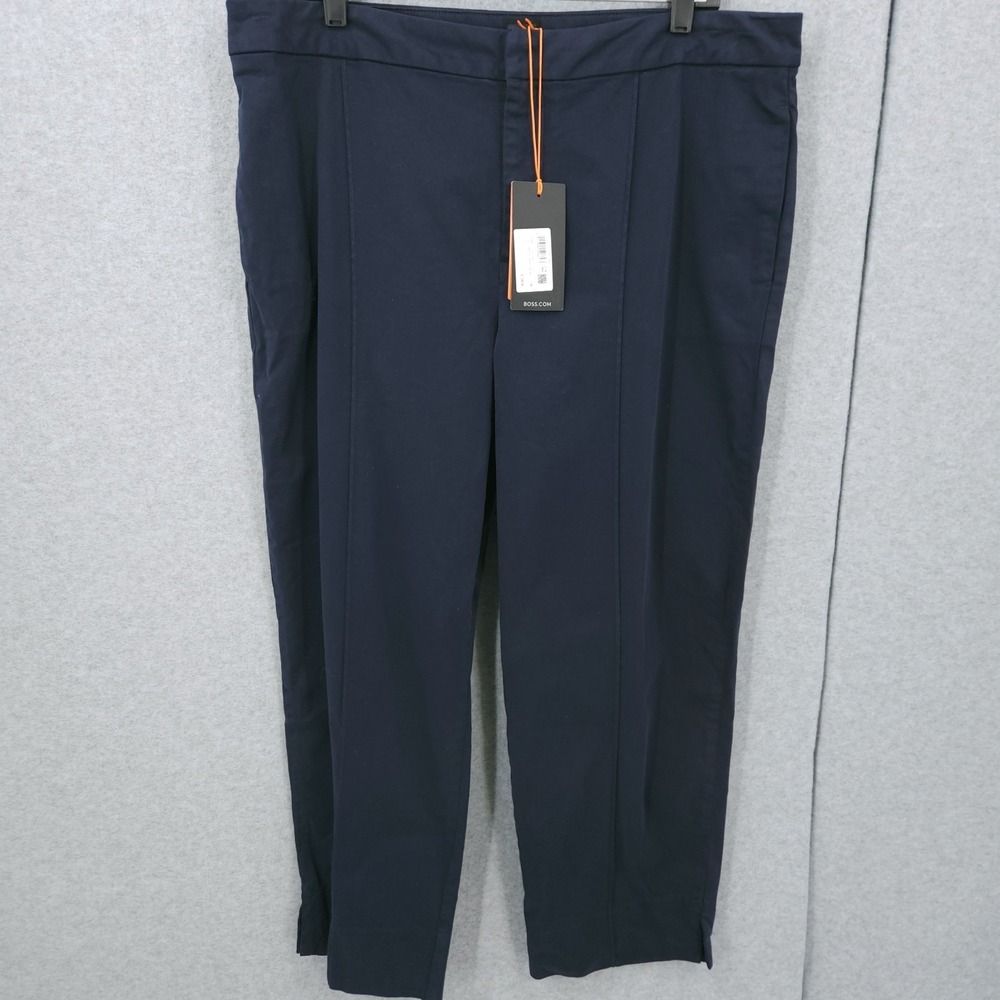 Boss Orange Teresita Dark Blue Straight Leg Trouser Pants Womens Size 14 NWT